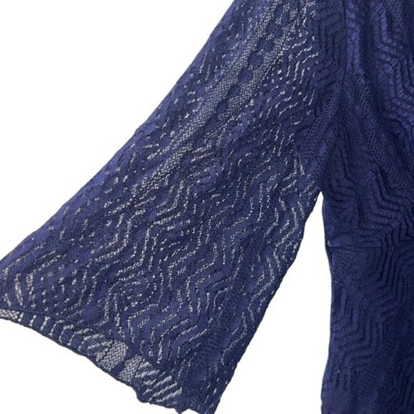 Rabbit Rabbit Rabbit Women's Navy Blue Lace Dress Elbow Length Sleeves Size 12 - Picture 7 of 12